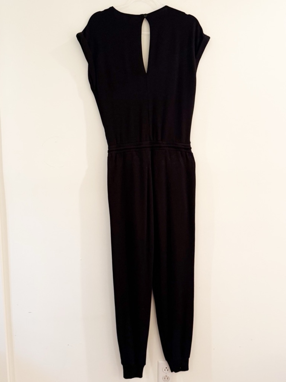 Monrow Black Crossover V-Neck Drawstring Jumpsuit - Picture 8 of 13